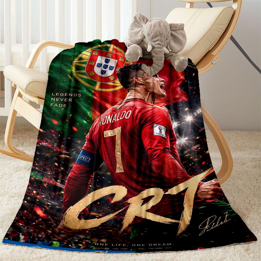 Ronaldo's Legacy Football Blanket Ultra-Soft Suitable for Chair Seaside Bed for All Seasons Digital Print Unique Gift for Family and Friends Camping