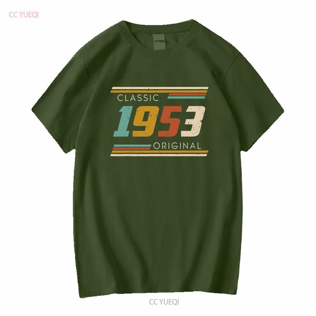 Classic 1953 Original T Shirt Birthday For Mens Vintage Washed Homme Breathable Streetwear Unisex Comfortable Slightly