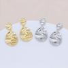 Real Gold Retention S925 Silver Needle Geometric Irregular Oval Earrings