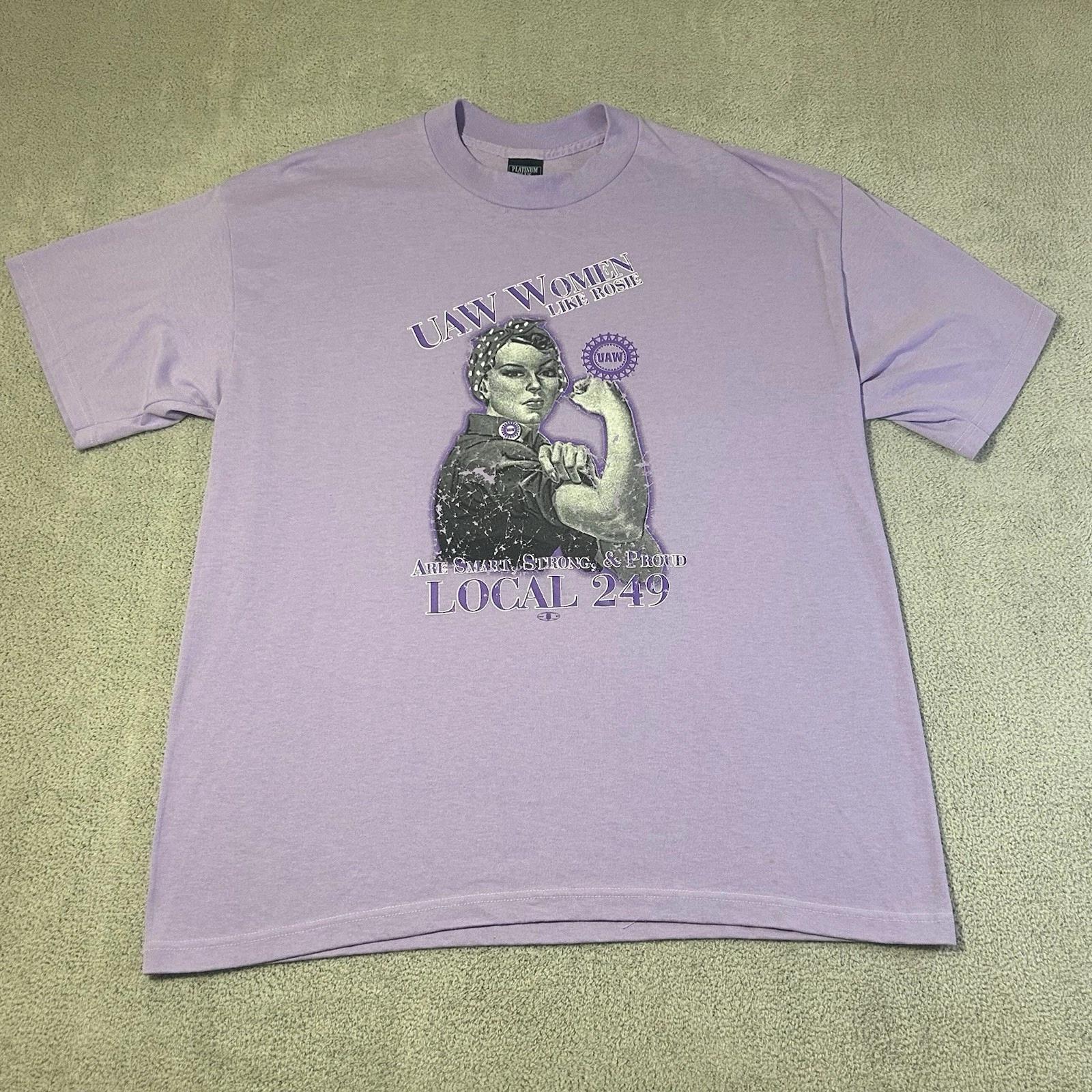 

UAW Women Like Rosie Graphic T Shirt Adult XL Purple Short Sleeve USA Made XL