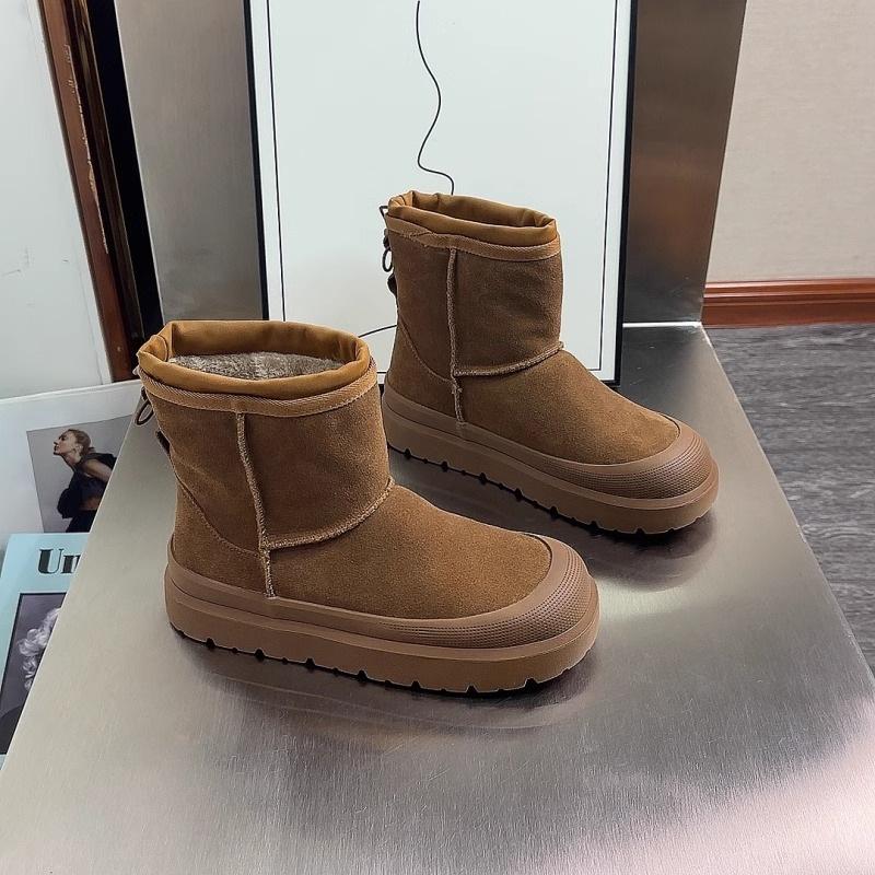 

Женские короткие ботинки из коровьей кожи, вельветовые теплые зимние ботинки, новые зимние ботинки на платформе и толстой подошве, повседневные пушистые ботинки 40