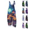 Women's Jumpsuit  Print Casual Loose Vintage Shoulder Strap Cotton Linen