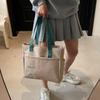 Multi-Pocket Nylon Tote Bag Embroidery Cat Nylon Shoulder Bag Lightweight Eco Bag  Outdoor