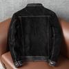 Genuine Suede Leather Jacket for Men Stylish Slim Fit Short Coat with Lapel Collar Autumn Winter Outerwear