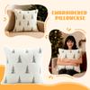 Christmas Pillowcase Plush Throw Pillow With Embroidered Christmas Tree 18x18 Inch Green Winter Sofa Cover For Holiday Sofa Bedroom Living Room
