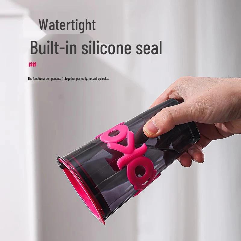 5 Yuan Off: Portable Double-Drink Glass Cup with Straw and Lid for Milk or Juice