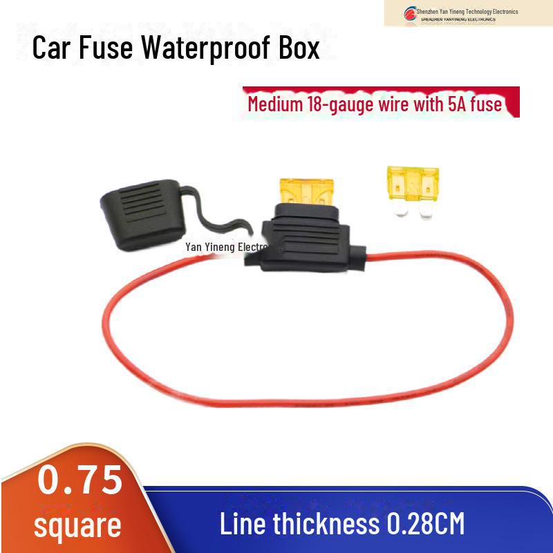 Waterproof Car Fuse Box with 30CM Line and Fuse Holder