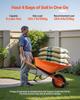 Wheelbarrow Cart One Wheel 6 Cu Ft Garden Dump Cart 330 lbs Utility Cart