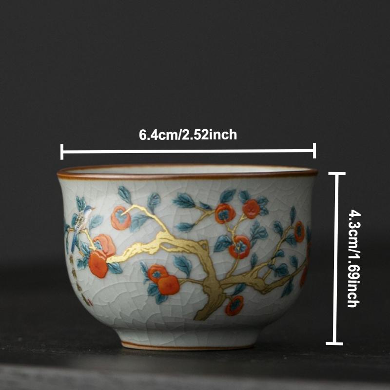 Ru Klin Porcelain Teacup Chinese Kung Fu Gongfu Master Cups Ceramic Retro Tea Bowls Tea Ceremony Teaware Set Household Drinkware