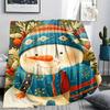 Snowman Print Flannel Blanket, High Quality Comfortable for All Seasons, Home Decor, Warmth and Comfort, Perfect for Christmas Gifts