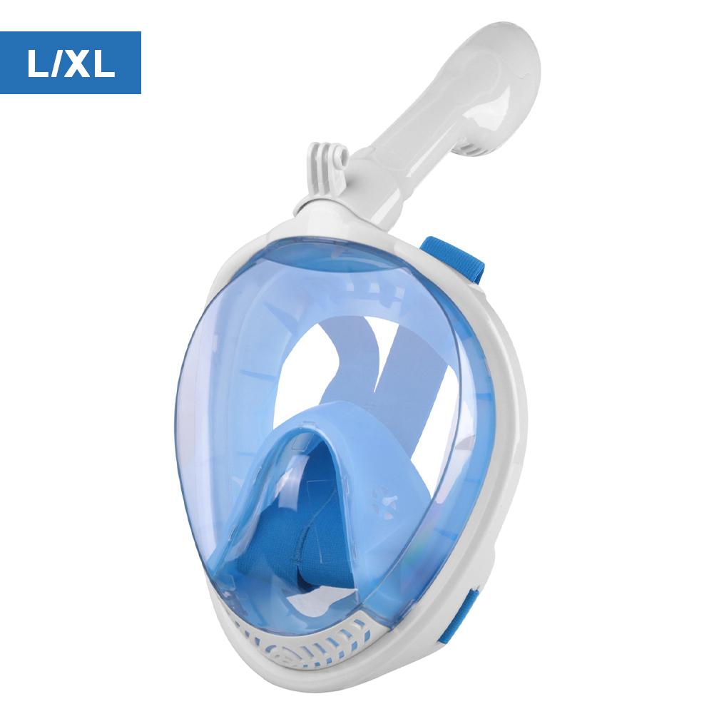 Full Dry Snorkel Mask Silicone Full Face Anti-Fog Panoramic View Diving Mask for Snorkeling Gear-M4