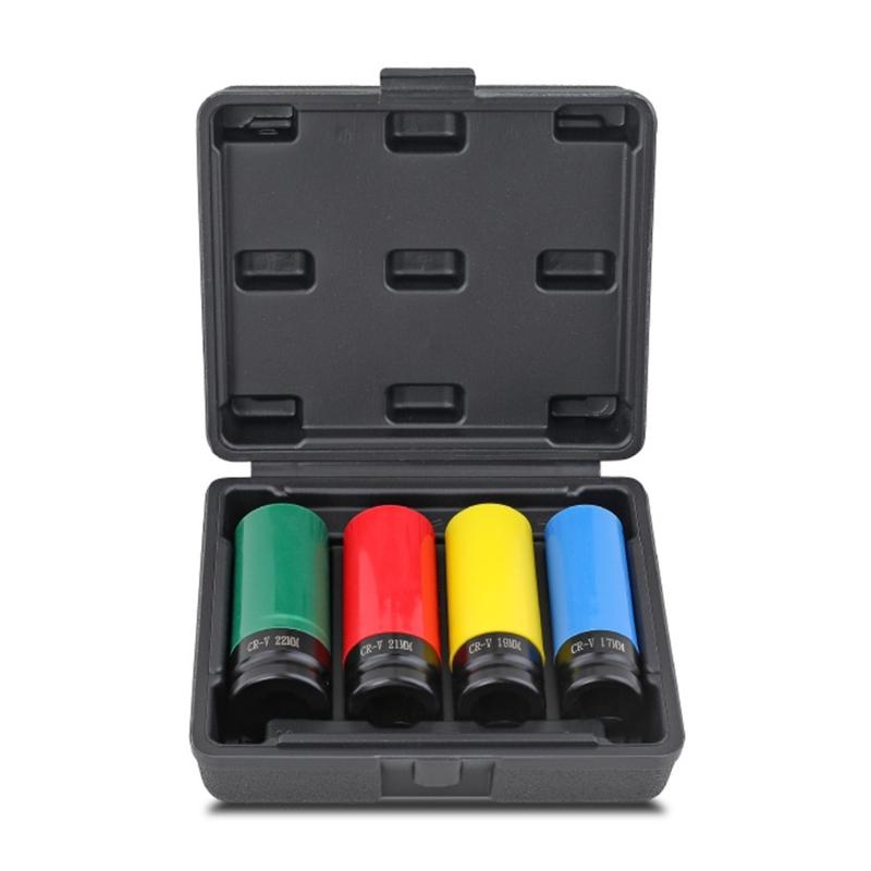 4Pcs Wheel Protective Socket Automotive Tool Socket Set for Auto Repair Mechanic Tool Tire Service Maintenance