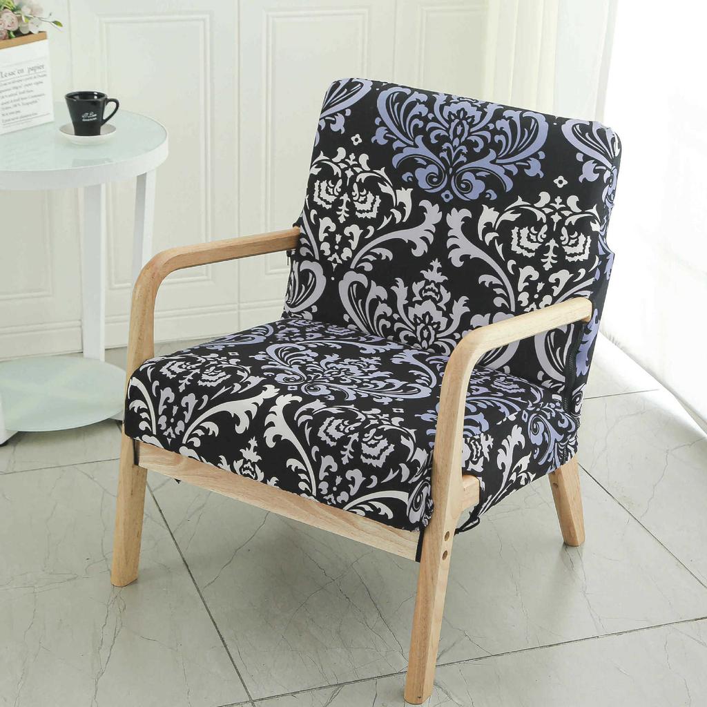 Single Simple Small Apartment Elastic Sofa Cover All-Inclusive Internet Cafe Cafe Square Sofa Cover Wood Chair Cover