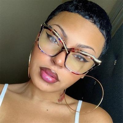 Vintage Oversized Flower Cat Eye Corrective Myopia Glasses Women Anti Blue Rays Multifocal Progressive Prescription Spectacles