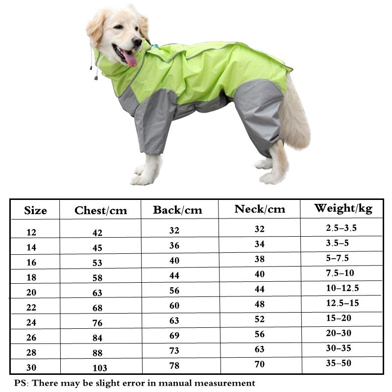 Großer Haustier Hunderegenmantel Wasserdichte Regenkleidung Overall Für Große Mittlere Kleine Hunde Golden Retriever Outdoor Haustierbekleidung Mantel