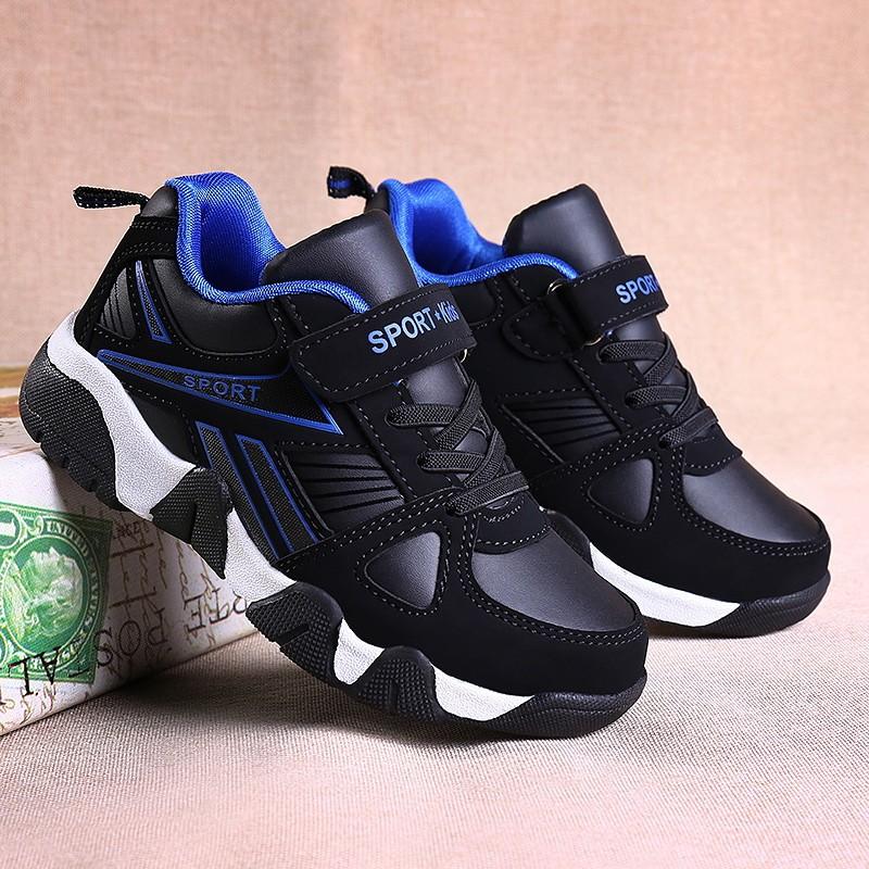 Boys Winter Warm Thick Sole Running Shoes Kids Ages 7-16 Fleece-Lined Cotton Sneakers With Rubber