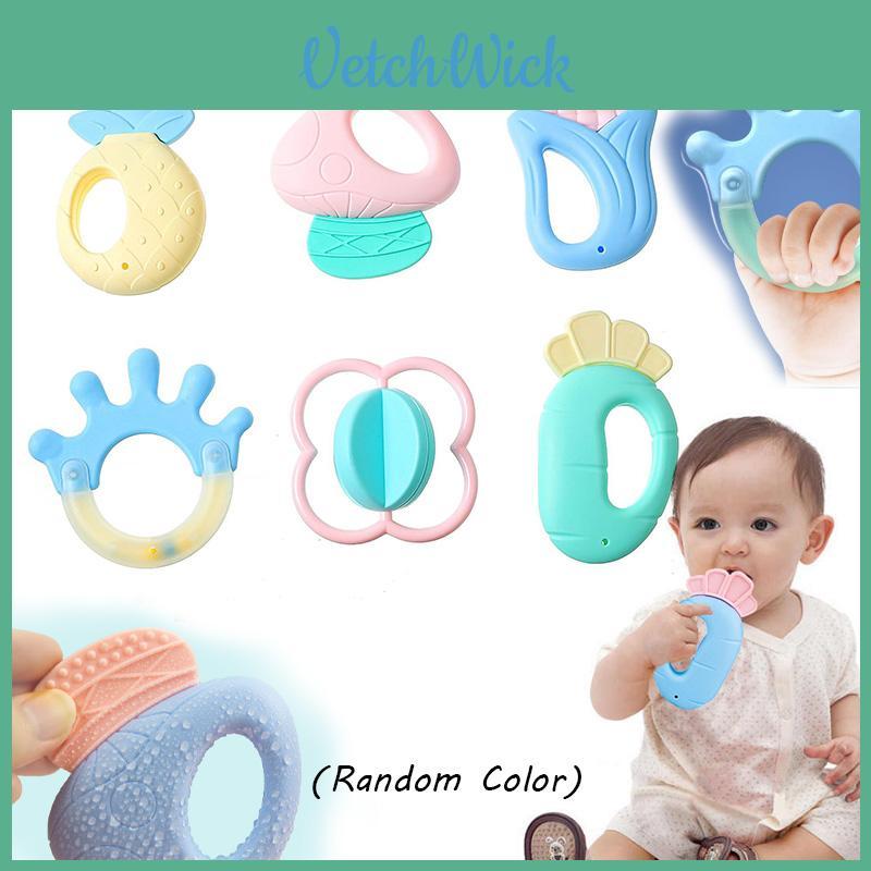 Soft Silicone Teether Handbell For Newborns Bpa-free, Boilable Soothing Toy