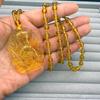 Lace Jizo Bodhisattva Birth Year Guardian Pendant Necklace for Men & Women, Yellow Water Zodiac Design.