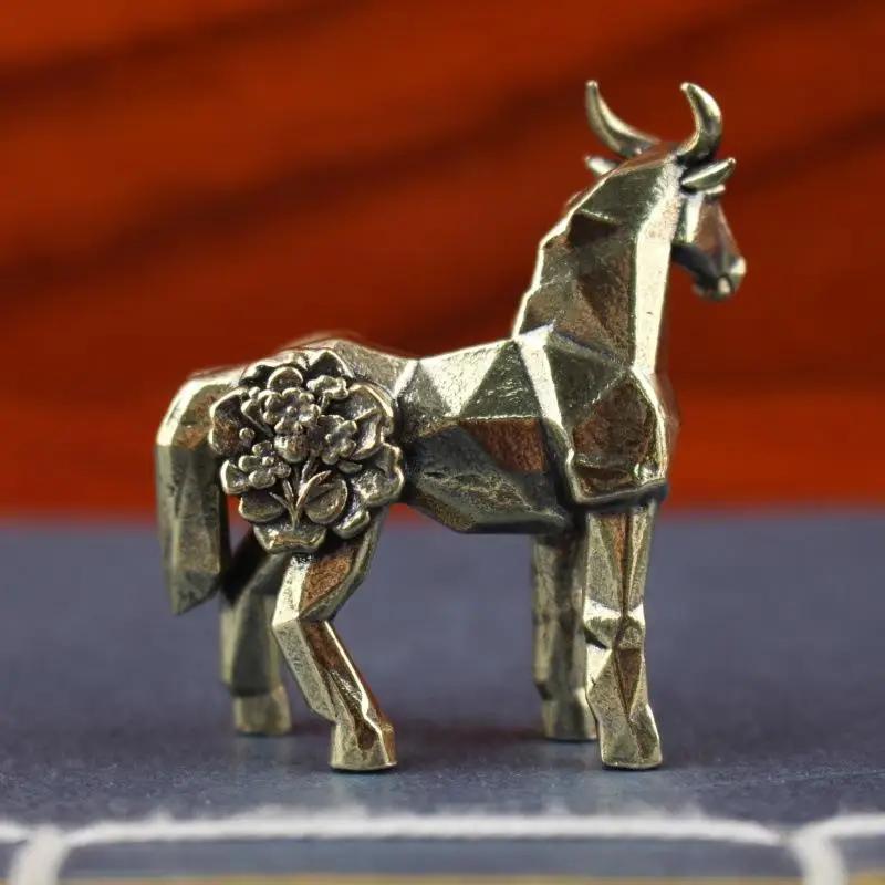 1PC Horse Figure Home Decor Ornament, Zodiac Sign, Horse Brass Statue Ornament Get Rich Immediately, Handicraft, Brass Ornament
