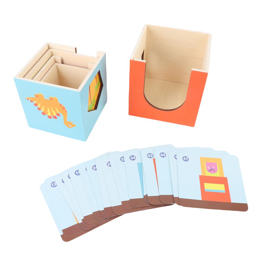 Wooden Stacking Box Toy Animals Colors Cognition Nesting Blocks for Kids Early Education Parent Chil