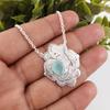 Aqua Chalcedony Silver Gemstone Jewelry, 925 Sterling Silver Pendant, Handmade Everyday Jewelry For Women