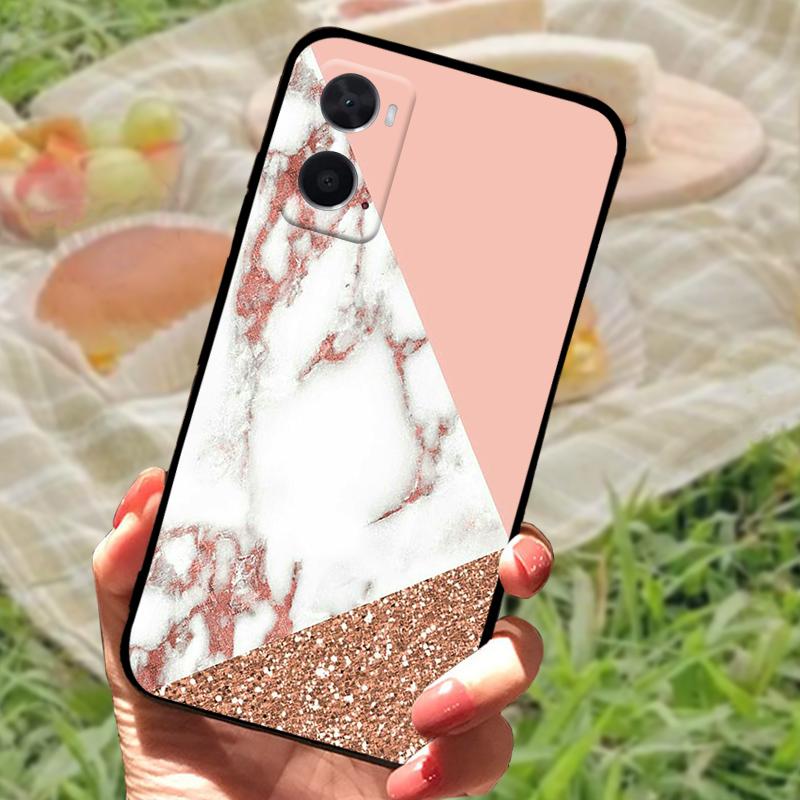 Für OPPO A96 A36 A76 4G Hülle Stoßfest Rückseite TPU Weiche Abdeckung Für OPPO A96 A36 A76 4G Handyhüllen Luxus Schwarz Schutzhüllen