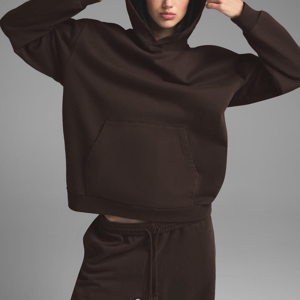SKIMS High-Waisted Side Pocket Adjustable Drawstring Embroidered Logo Straight-Leg Casual Pants Women bottoms Espresso Dark-Brown PT-PNT-8015W-ESP