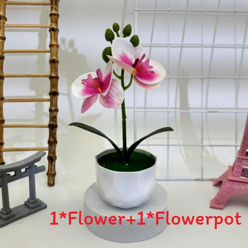 Phalaenopsis Artificial Pot Flower Bonsai For Event Decoration Prop And Home
