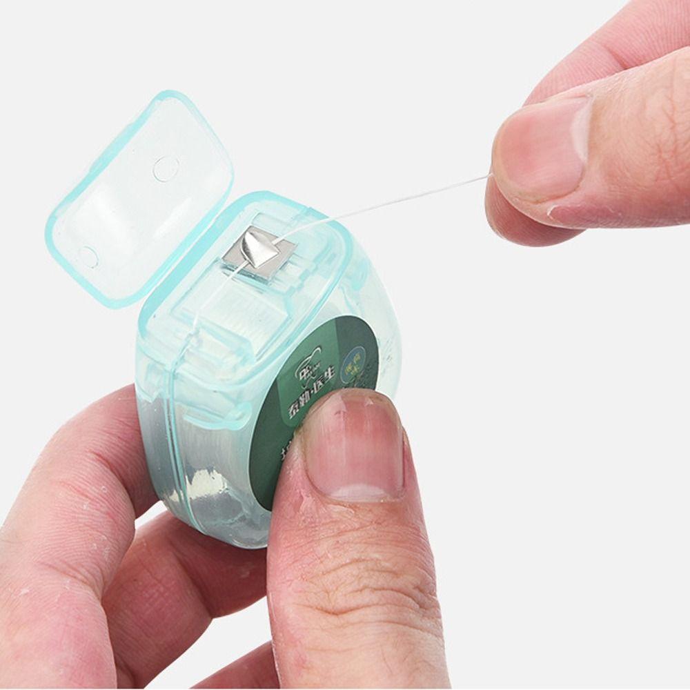 Portable Stainless Steel Toothpicks Reusable Tooth Floss Teeth Cleaner Handle Tooth Flossing  Floss