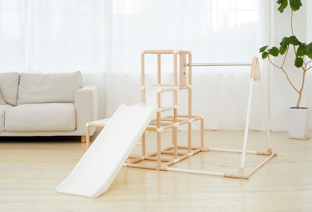 Nonaka Seisakusho CATCH Me Folding Long Slope Kids Park SP Natural (Jungle Gym, Slide, Swing, Horizontal Bar)