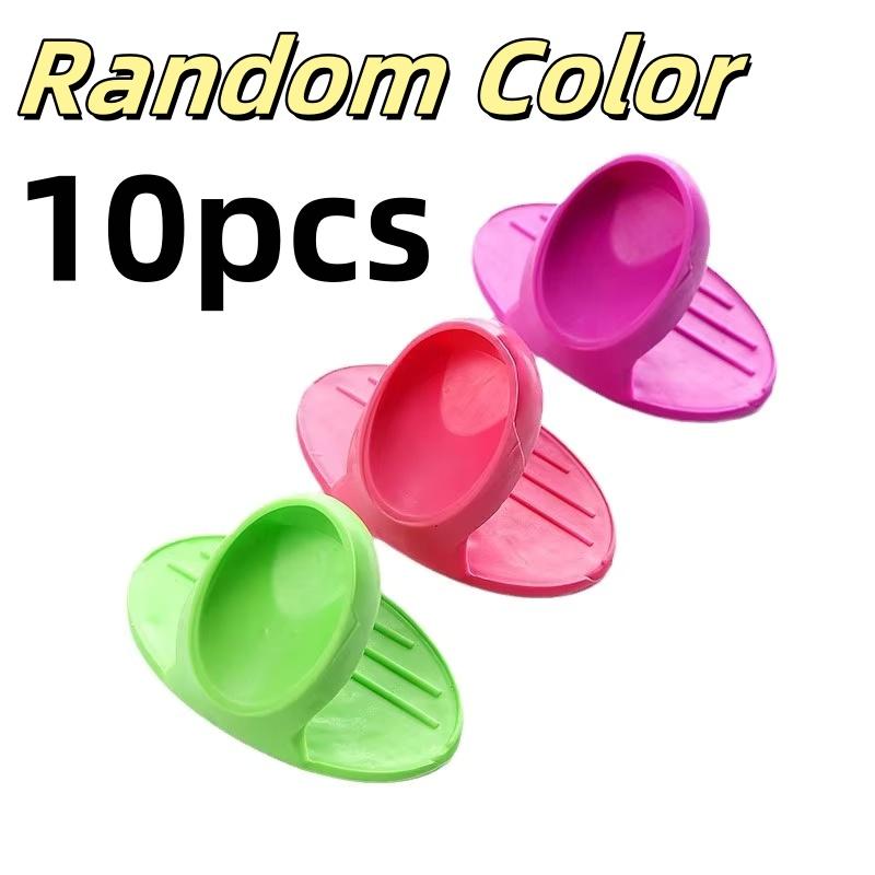 2/4/6/10pcs Random Color Silicone Insulated Finger Covers Insulated Gloves Nonslip Microwave Oven Hand Protector Kitchen Tools