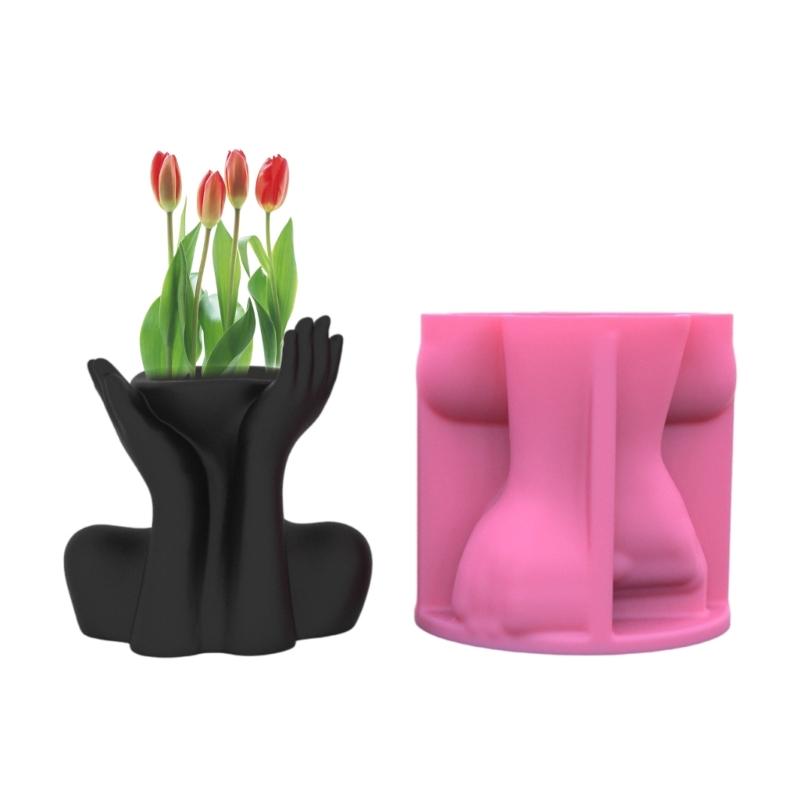 Art Human Body Sculpture Silicone Molds Vase Resin Moulds for Epoxy Resin, Silicone Flowerpots Molds for Home Decoration