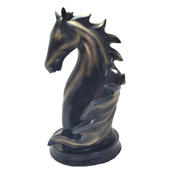 Hästhuvud Vinställ Harts Häststaty för Heminredning Bordsställ för Flaskor med Skyddsdyna Unik Gåva för Vinälskare