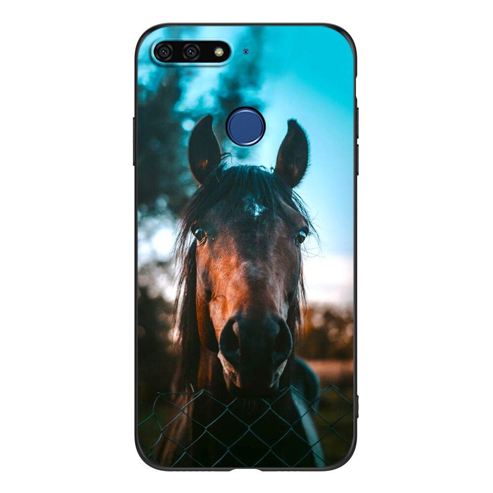 For Honor 7C 5.7 Inch Case Soft Back Cover Phone Case For Huawei Honor 7c Aum-L41 Silicon Black Tpu Case Lion Wolf Tiger Dragon