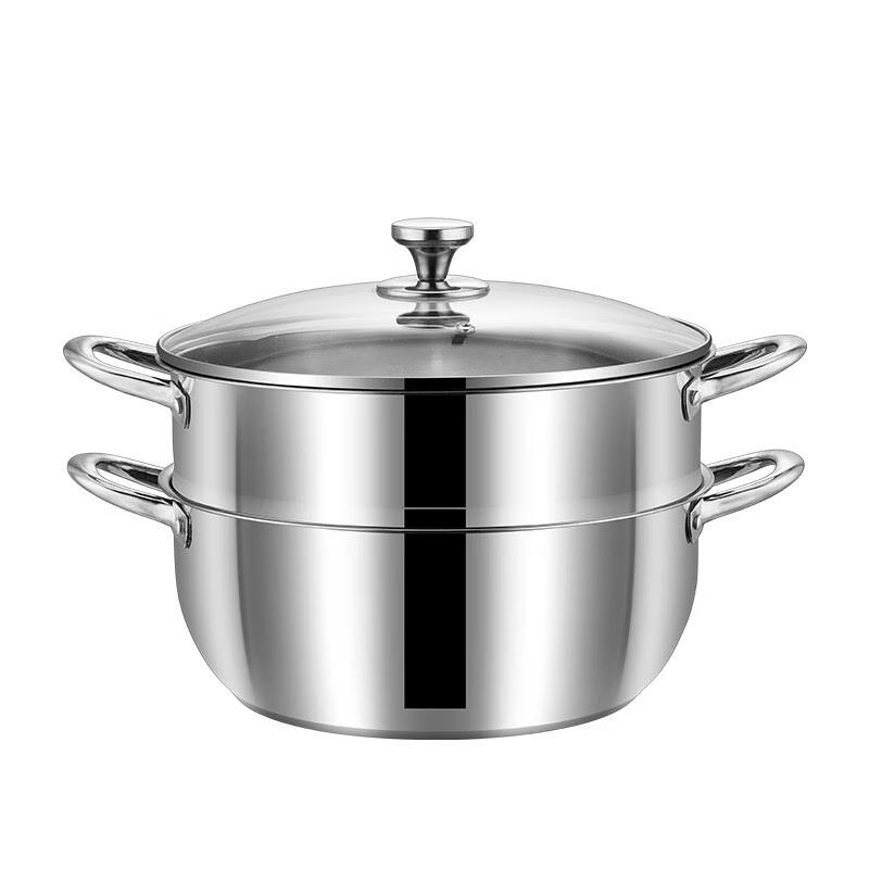 Adneny 30cm Two-Layer Stainless Steel Steamer