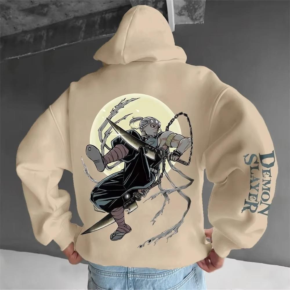 Demon Slayer Men's Hoodie Sweatshirt Tengen Uzui Japan Anime Spring and Autumn Boys' Children's Long-sleeved