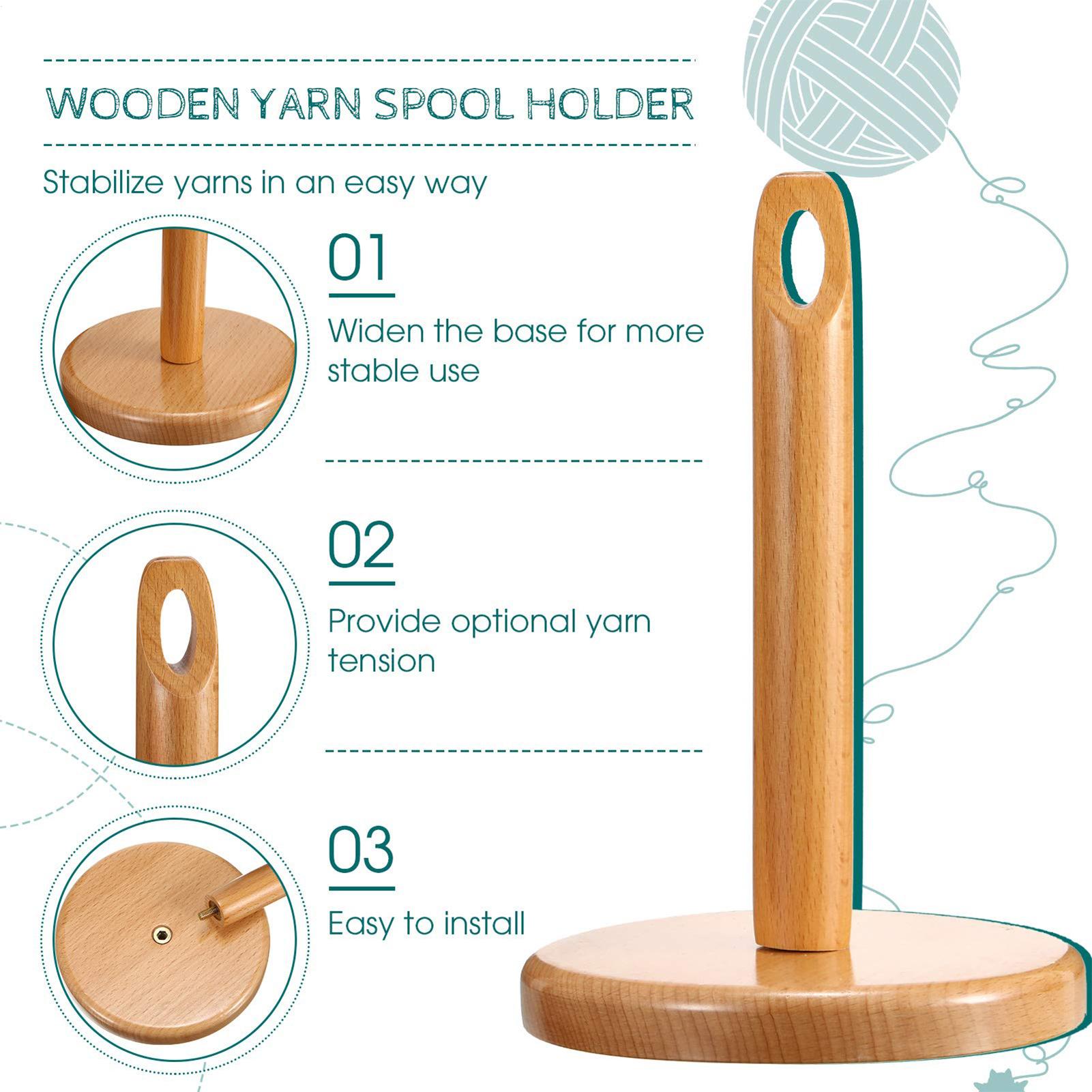 

Portable Yarn Holder Wooden Portable Dispenser With Hole Crochet Thread Holder For Knitting Sewing Crafting Embroidery Stitching CN