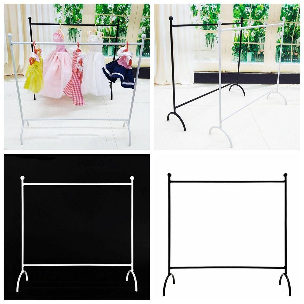 

Dolls Accessories Mini Cloth Organizer Black White Miniature Clothes Display Rack 1/6 1/12 Doll чорний