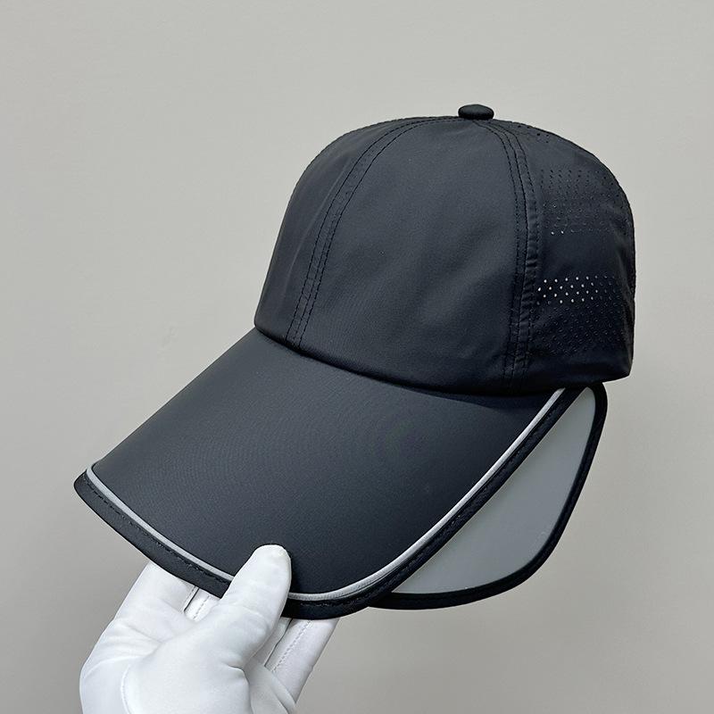 

Sunscreen Hat Unisex Summer Sun Hat Outdoor Sports Big Brim Cap Breathable Fishing Hat Retractable Sunshade Anti-Ultraviolet чорний