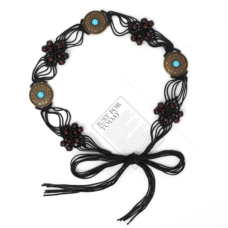 Bohemian Woven Hemp Rope Belt for Women Summer Casual Decorative Thin Waist Belt Multiple Color Options