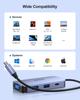 BENFEI Hub Docking MST Docking Station with 2 and 3 USB 100W PD and Audio Compatible with iPhone 15 MacBook iPad iMac XPS and Gray USB-C 8-in-1