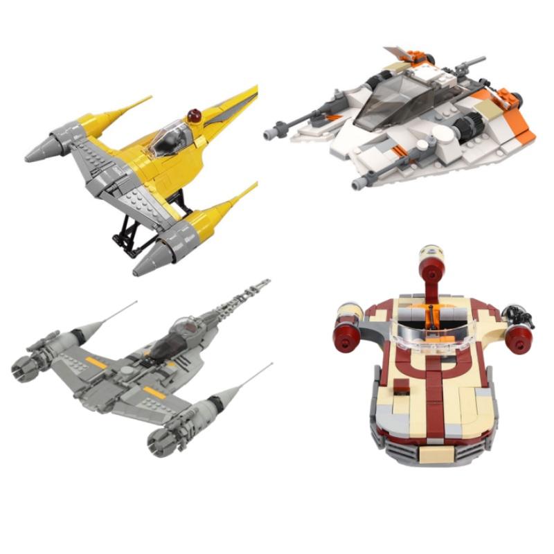 Moc Space Wars Battle Enemy Air Vehicle Robot Building Blocks Sets DIY Classical Movie Model Kids Birthday Gifts