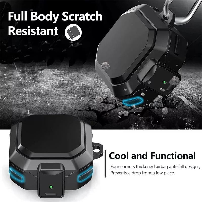 Armor Shockproof Case for Samsung Galaxy Buds 4 / Buds 4 Pro Earbuds Accessories Cover Keychain Switch Earbuds Shell