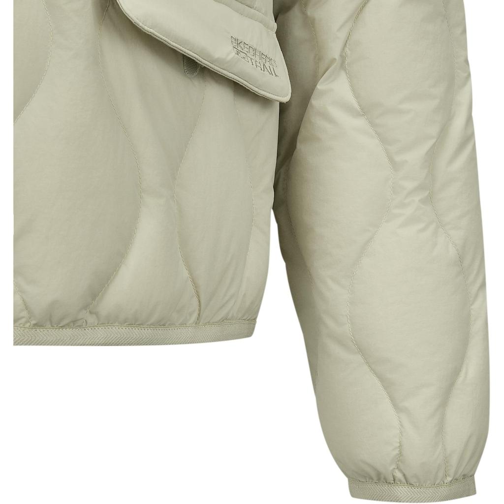 Skechers Outdoor Series Stand Collar Zipper Fashion Solid Color Lightweight Cotton Down Jacket Women Jacket Beige L424W146-027B