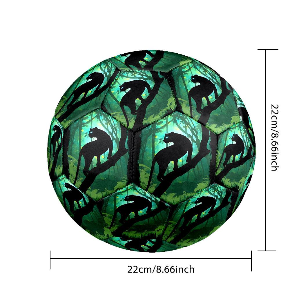 1pc Jungle Panther Silhouette Size 5 Soccer Ball Professional Match Training Football Indoor &Outdoor Sports Ball Lightweight Durable C6510