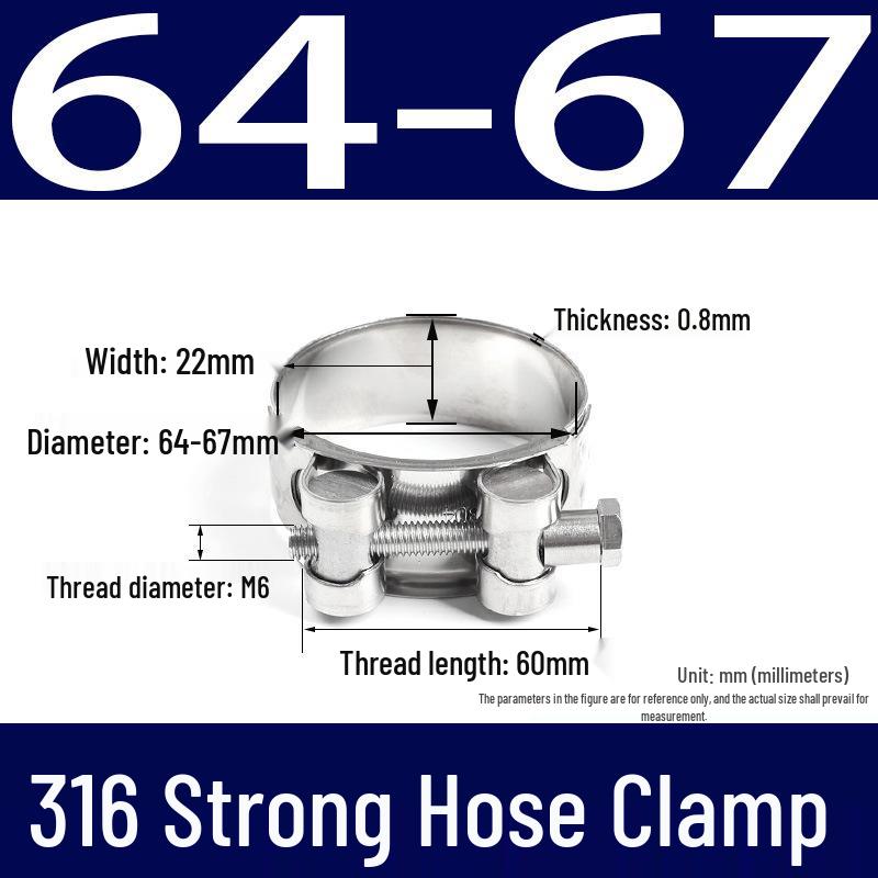 316 Stainless Steel European-Style Thickened Single Head Hose Clamp