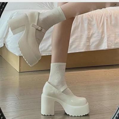 White Mary Jane Heels: 2024 New Spring & Autumn Collection, 9CM Heel Height