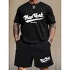 Summer 2025 New Men's Suit: Summer Short-sleeved T-shirt Top, Casual Street Wear and Comfortable Top, Simple Letter Print Men's