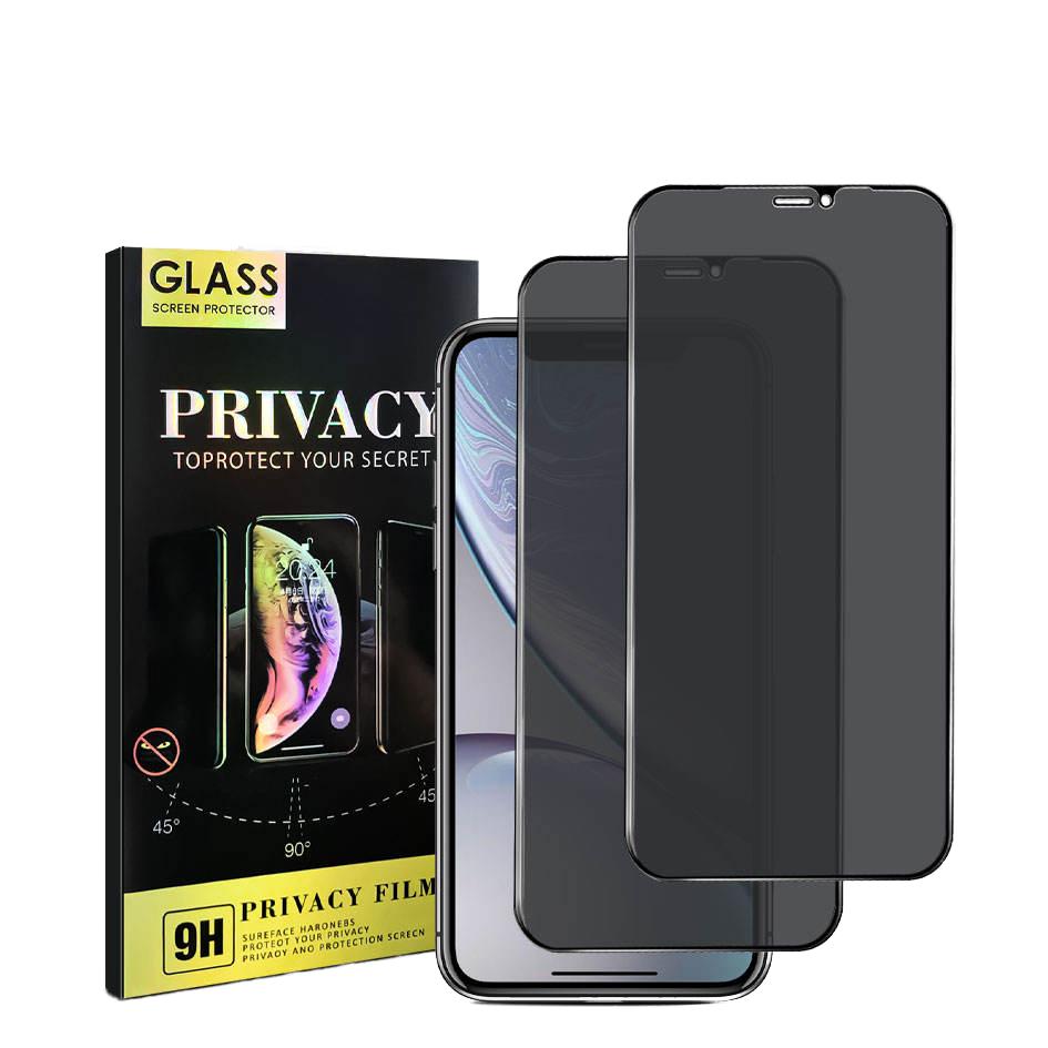 9H Privacy Tempered Glass Screen Protector 2 Pack for iPhone 14 15 16 17 Pro Max Anti-Spy Waterproof Screen Film for iPhone 13