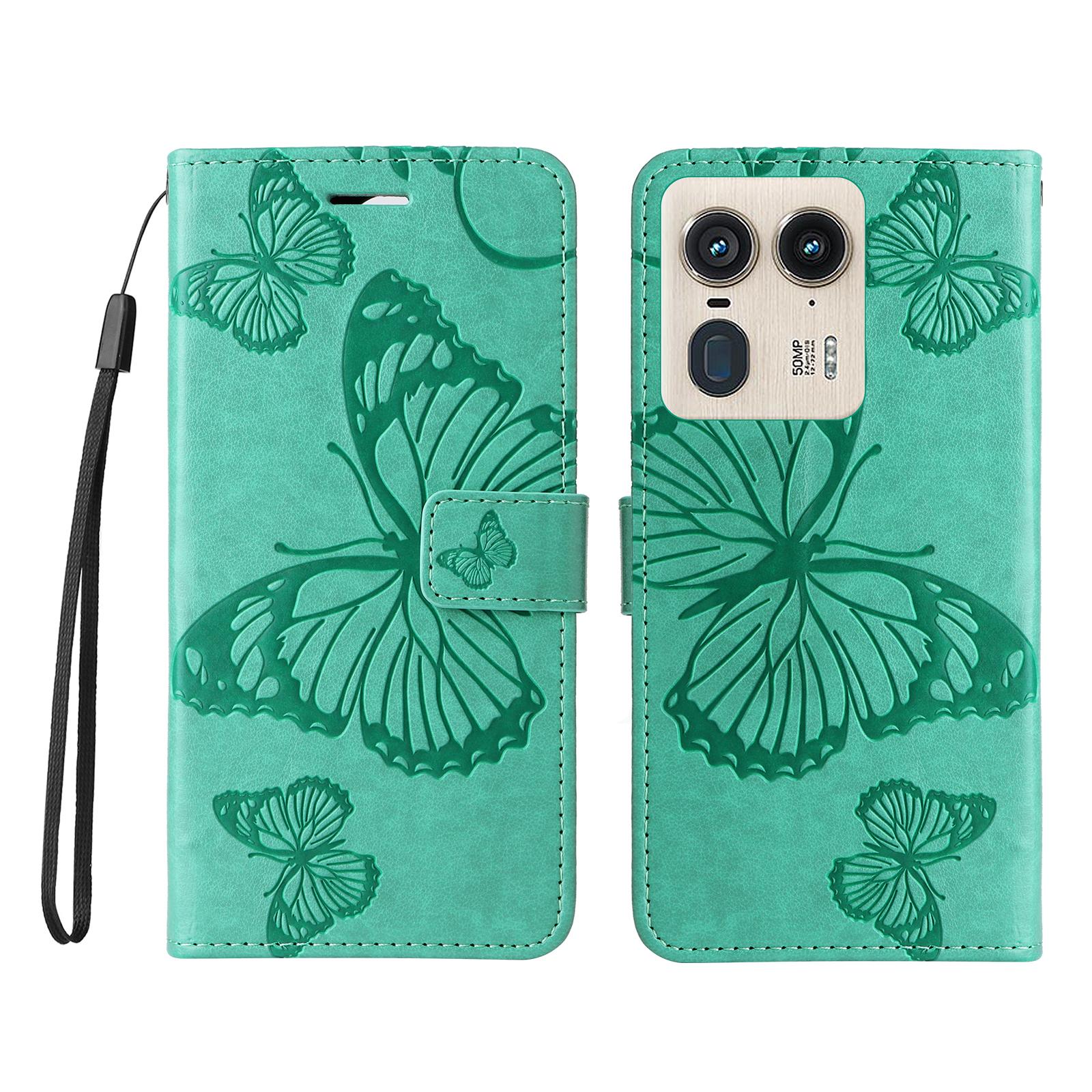 

For Motorola Moto X50 Ultra 5G/Edge 50 Ultra 5G Wallet Case Floral Butterfly Imprinted Leather Phone Cover Stand F